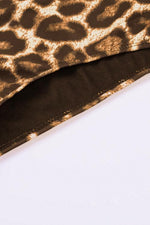 Leopard Print High Cut Tie Shoulder Straps One Piece Swimsuit
