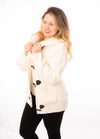 White Hooded Sweater Cardigan