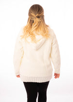 White Hooded Sweater Cardigan