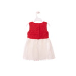 Glitter Red Swing Coat & White A-Line Dress